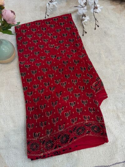 Hand-block print saree
