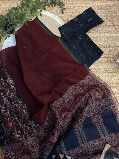 Kota doria saree with readymade blouse