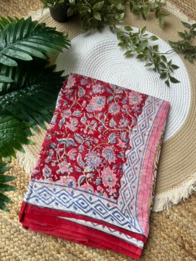 Handblock print saree