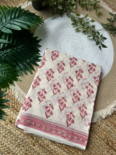 Handblock print saree