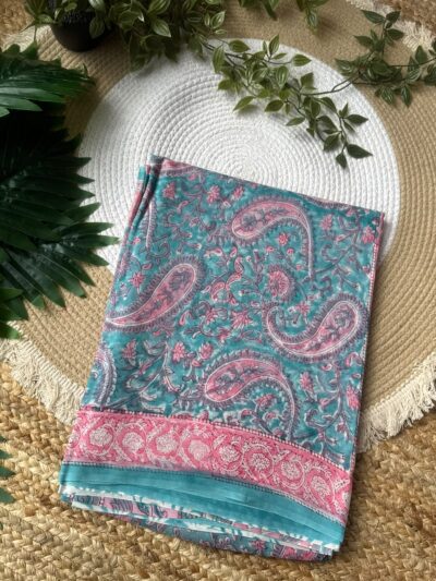 Handblock print saree