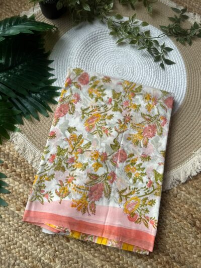 Handblock print saree