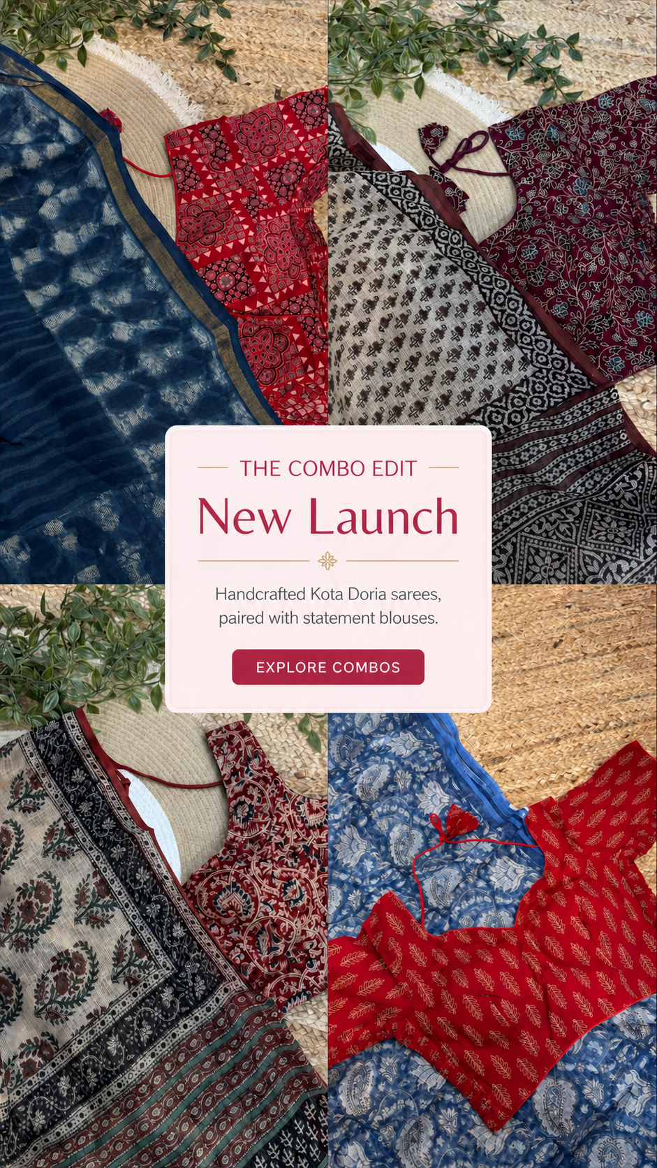Explore Qiyara's new Kota Doria saree and blouse combo collection