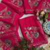 Mayur work mothra saree Red