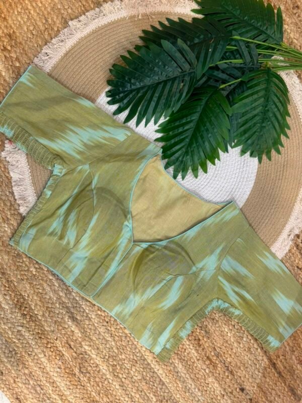 Side Stretchable Ikat print blouse Yellow