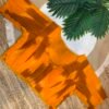 Side Stretchable Ikat print blouse Orange