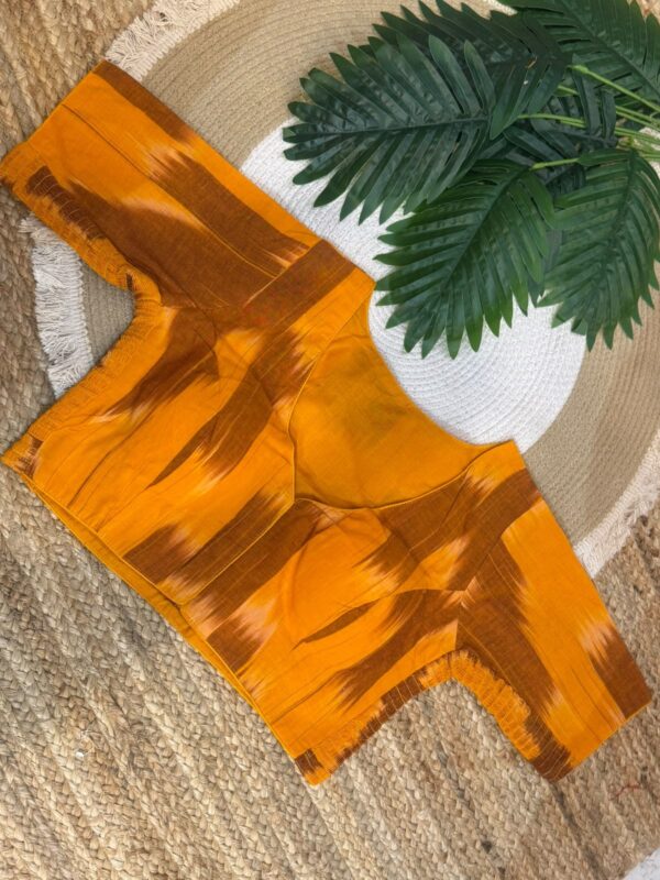 Side Stretchable Ikat print blouse Orange