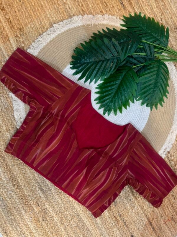 Side Stretchable Ikat print blouse Red