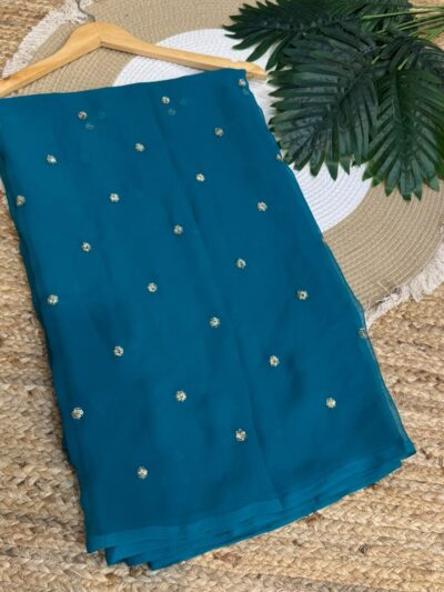 Buti work saree Teal