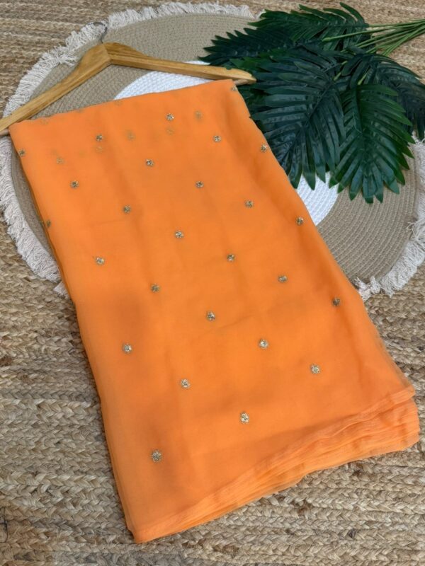 Buti work saree Orange