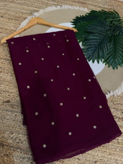 Buti work saree Magenta