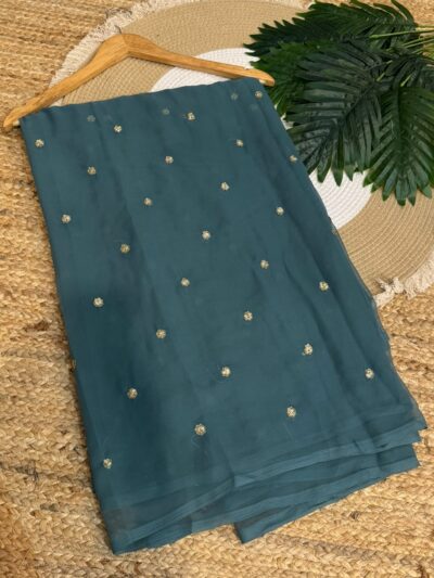 Buti work saree Yellow