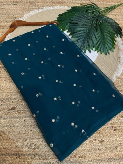 Buti work saree Teal
