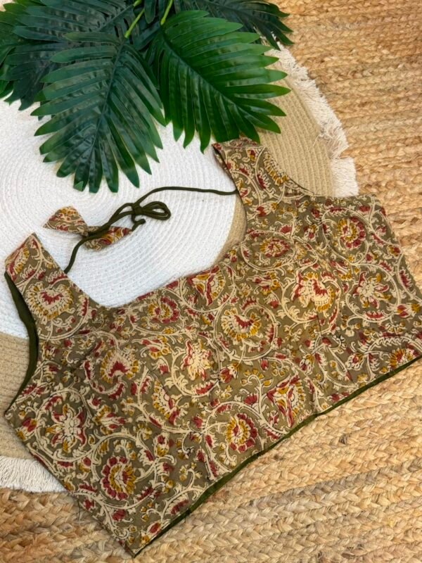 Kalamkari print blouse Yellow