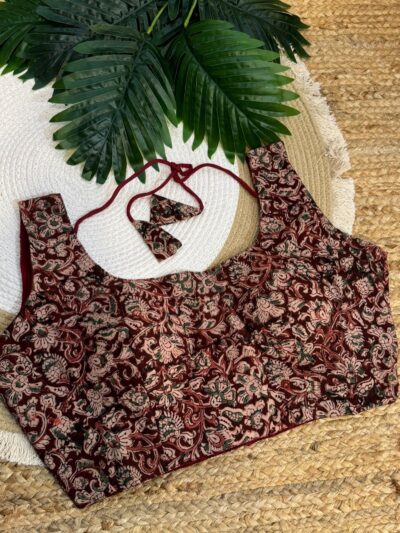 Kalamkari print blouse Brown