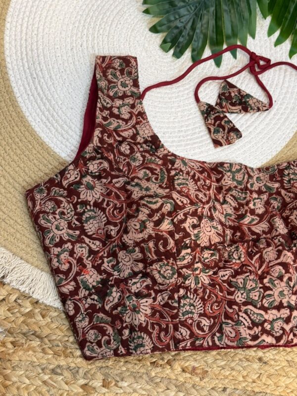 Kalamkari print blouse Brown