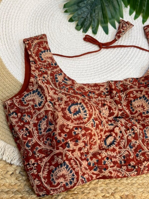 Kalamkari print blouse Brown