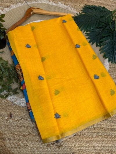 Cotton saree Yellow