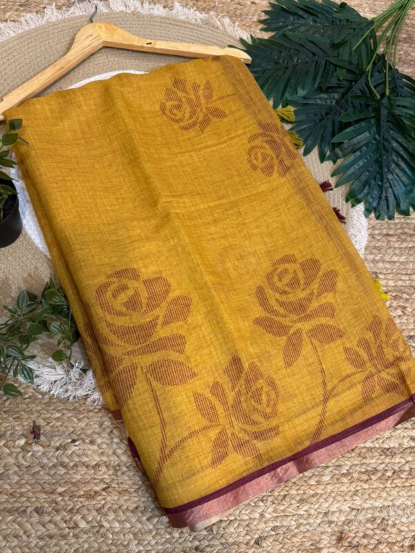 Cotton saree Orange