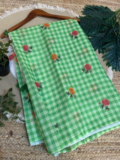 Cotton saree Green