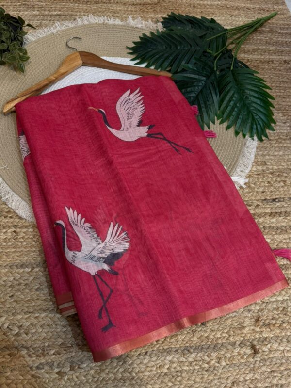 Cotton saree Red