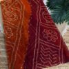 Aari sitara work saree Red