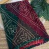 Aari sitara work saree Red