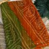 Aari sitara work saree Brown