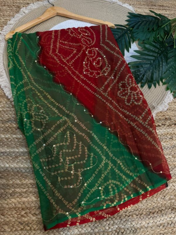 Aari sitara work saree Brown