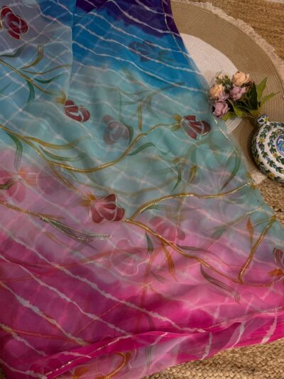 Sequins work Leheriya Magenta
