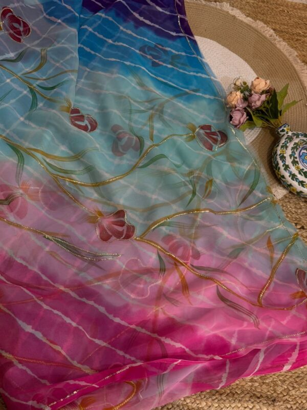 Sequins work Leheriya Magenta