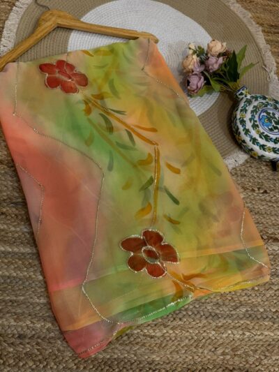 Sequins work Leheriya Brown