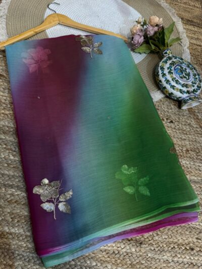 Sequins buta saree Grey