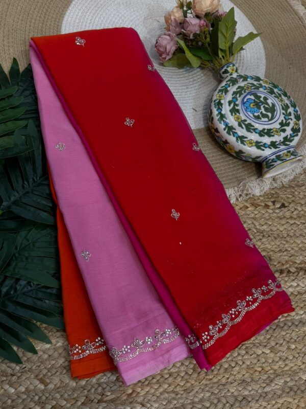 Handwork saree Red