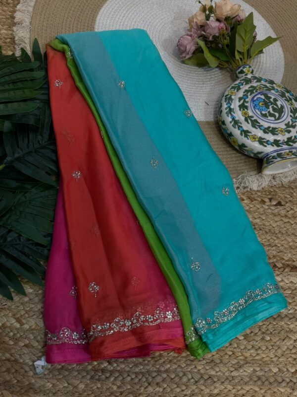 Handwork saree Teal