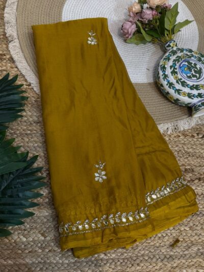 Handwork saree Yellow