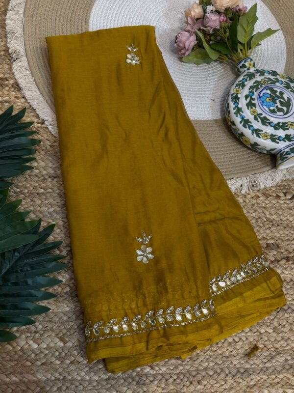 Handwork saree Yellow
