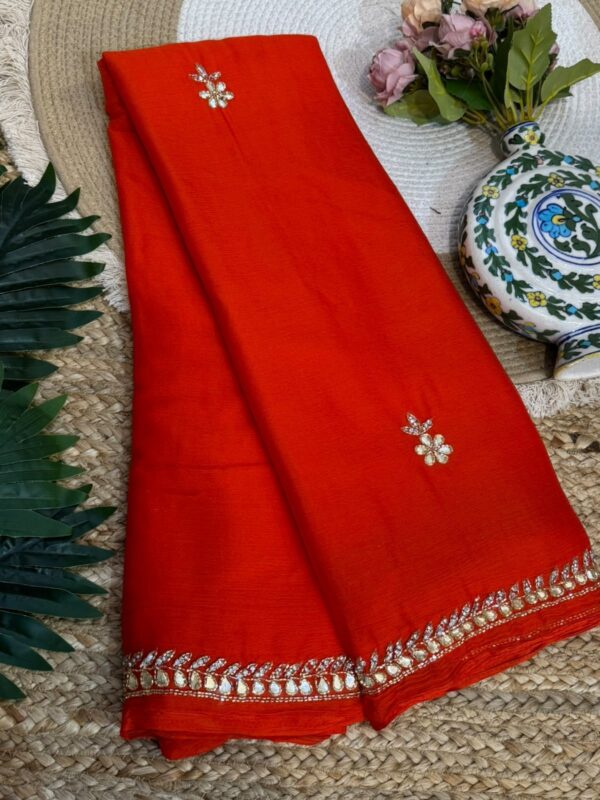 Handwork saree Red