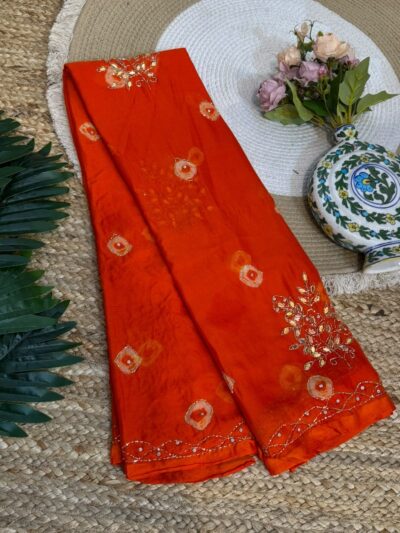 Handwork saree Red