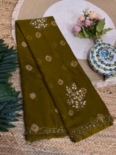 Handwork saree Yellow