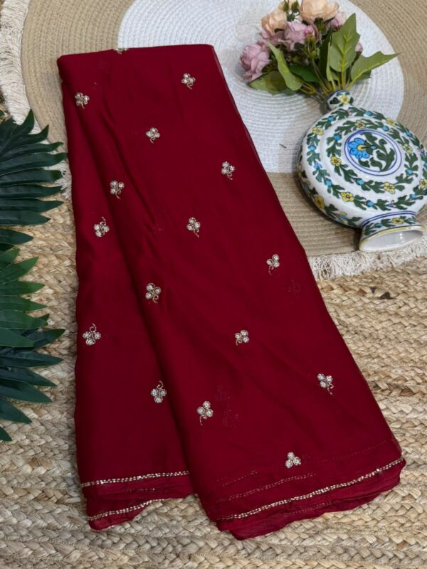 Handwork saree Red