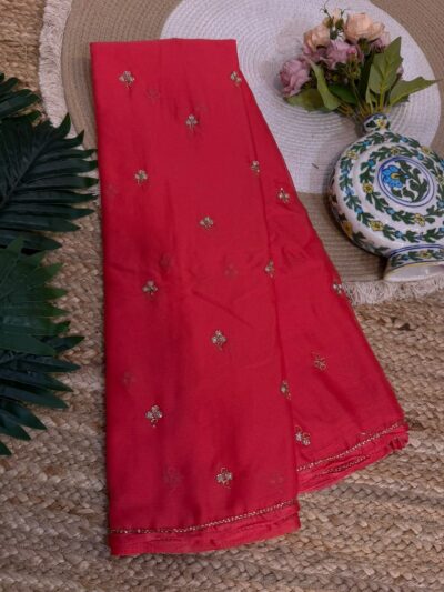Handwork saree Red
