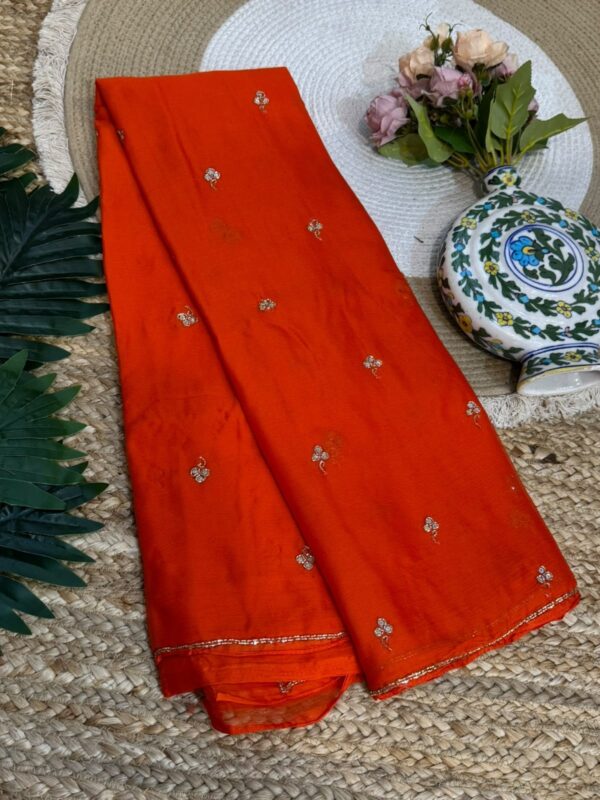 Handwork saree Red