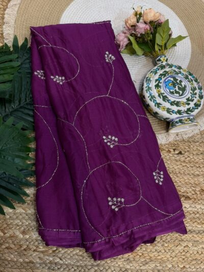 Handwork saree Magenta