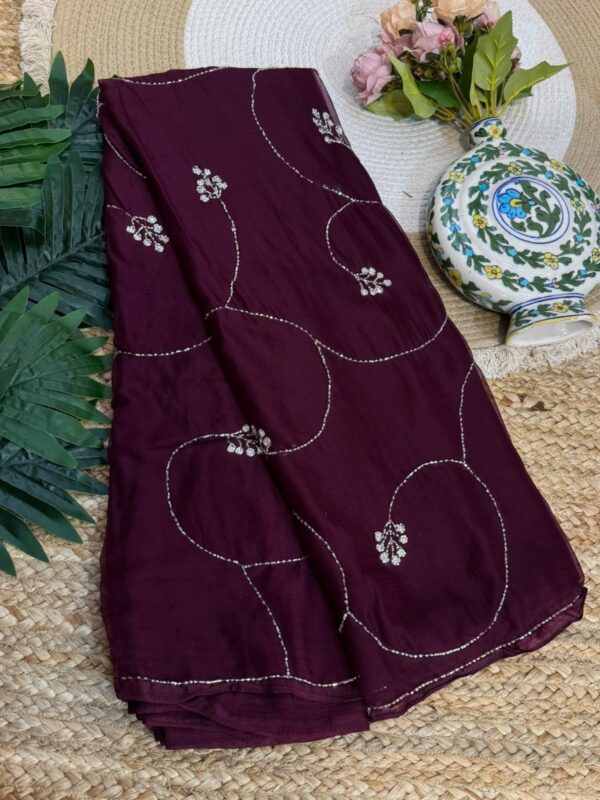 Handwork saree Magenta