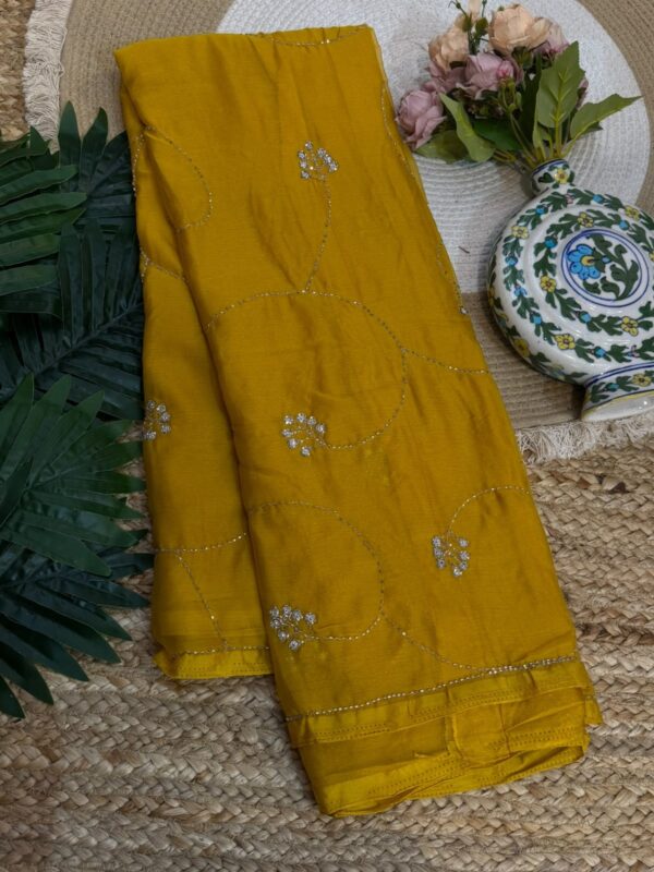 Handwork saree Yellow