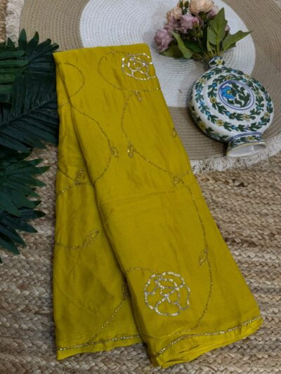 Handwork saree Yellow