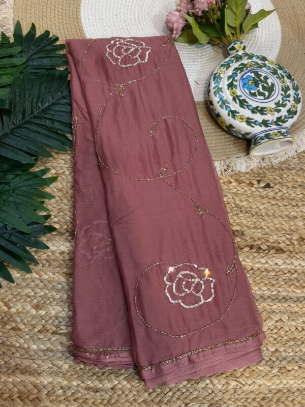Handwork saree Brown