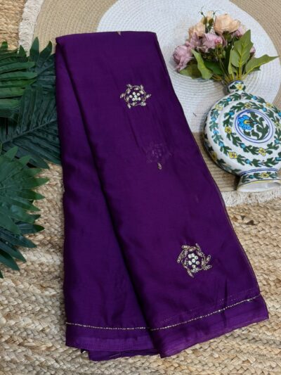 Handwork saree Purple