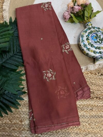 Handwork saree Red